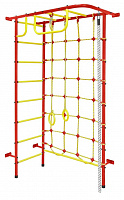 Детский спортивный комплекс ДСК "Пионер-8" с сетью (пристеночный) красный-желтый