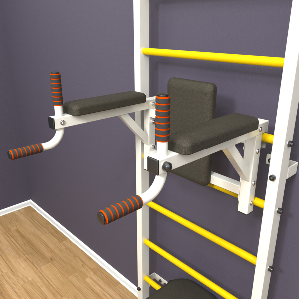 Шведская стенка «LittleSport» Л 3.0 Белый желтые ступени