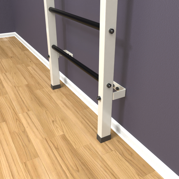 Шведская стенка «LittleSport» ПУ Белый черные ступени