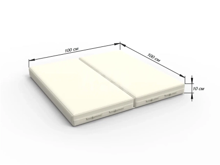 Мат кожзам LittleSport (100х100х10см) складной бежевый