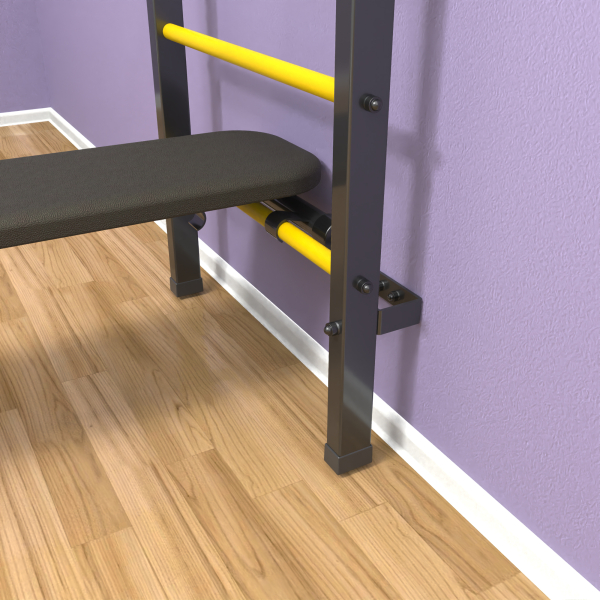 Шведская стенка «LittleSport» Л 3.0 Графит желтые ступени