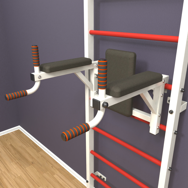 Шведская стенка «LittleSport» ПУ 2.0 Белый красные ступени