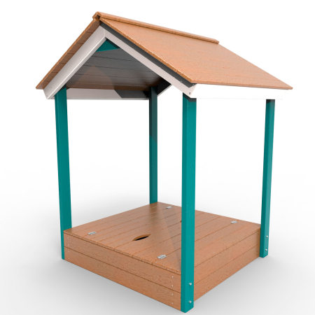 картинка Детская деревянная песочница с крышей "Лэйк" от магазина Лазалка