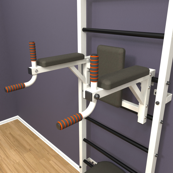 картинка Шведская стенка «LittleSport» ПУ 3.0 Белый черные ступени от магазина Лазалка