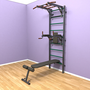 Шведская стенка "LittleSport" Long 3.0 (черный*зеленый)