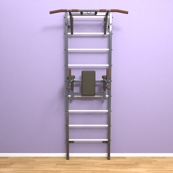 Шведская стенка «LittleSport» ПУ 2.0 Графит белые ступени