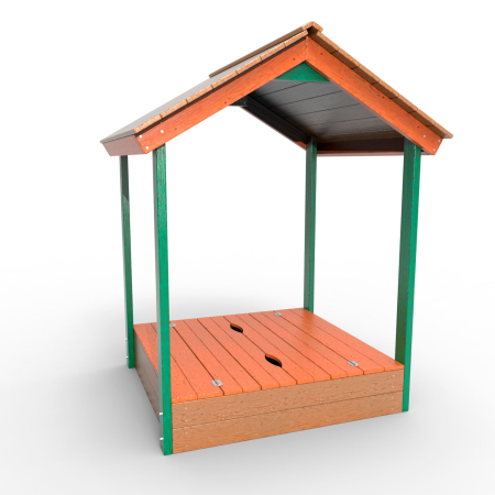 картинка Детская деревянная песочница с крышей "Вега" от магазина Лазалка