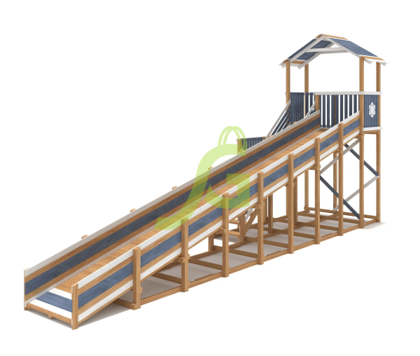 картинка Зимняя горка "IgraGrad Snow Fox (Домик)", скат 10 м мод.2 от магазина Лазалка