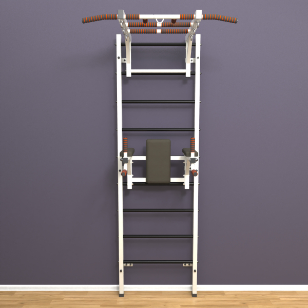 картинка Шведская стенка «LittleSport» Л 2.0 Белый черные ступени от магазина Лазалка