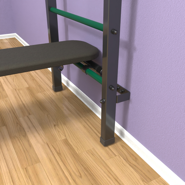 Шведская стенка «LittleSport» Л 3.0 Графит зеленые ступени