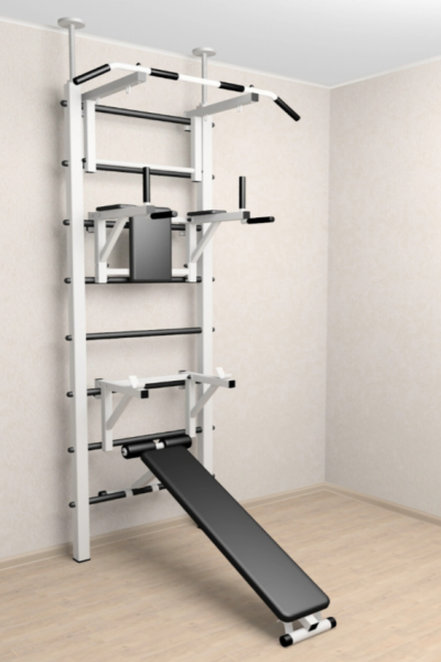 Шведская стенка Sv Sport враспор (Турник стандарт/Брусья/Стойка/Скамья) (258-275 см) арт.707