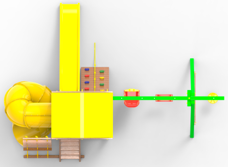 картинка Детская игровая площадка Пикник  "Элит" с винтовой трубой (зеленый) от магазина Лазалка