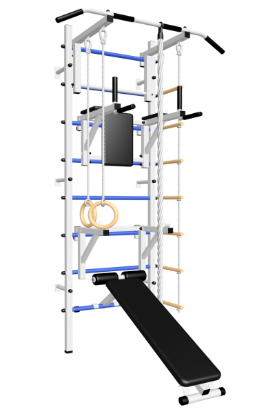 картинка Шведская стенка Sv Sport 508 (Турник стандарт/Брусья/Стойка/Скамья/Канат/Кольца/Лестница) арт.508 от магазина Лазалка