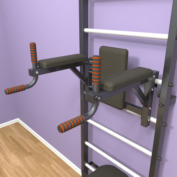 картинка Шведская стенка «LittleSport» ПУ 3.0 Графит белые ступени от магазина Лазалка