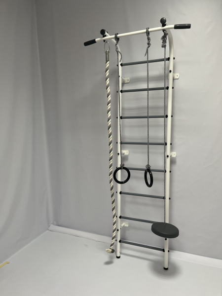 Детский спортивный комплекс ДСК "Пионер-с1н" (пристеночный) бело-серый