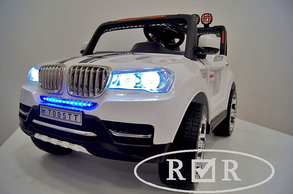 Электромобиль детский RiverToys BMW T005TT с дистанционным управлением (белый)