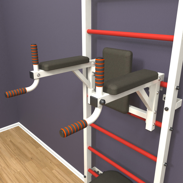 Шведская стенка «LittleSport» Л 3.0 Белый красные ступени