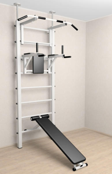 Шведская стенка Sv Sport враспор (Турник стандарт/Брусья/Скамья) Н705 (258-275 см)