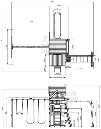 Детская игровая площадка "Панорама" с рукоходом