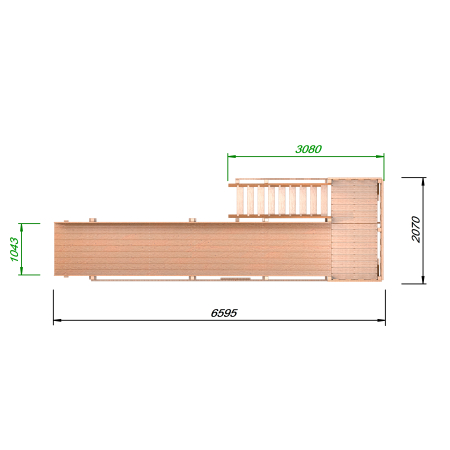 Детская площадка - деревянная горка Пикник "Зима №3" Оптимус