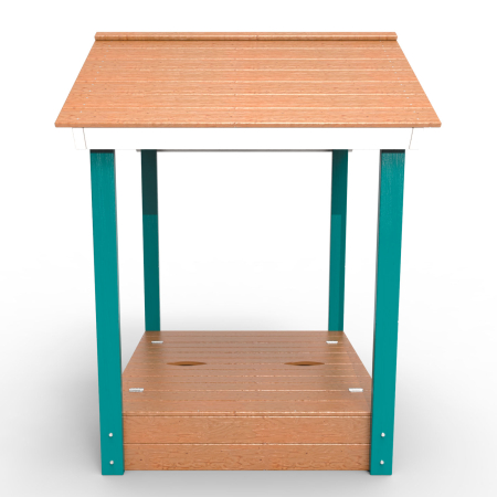 картинка Детская деревянная песочница с крышей "Лэйк" от магазина Лазалка