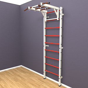 Шведская стенка "LittleSport" Long (белый*красный)