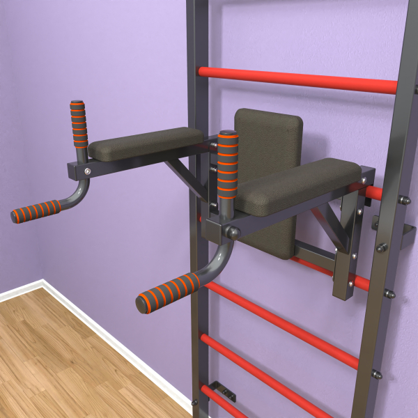 картинка Шведская стенка «LittleSport» Л 2.0 Графит красные ступени от магазина Лазалка