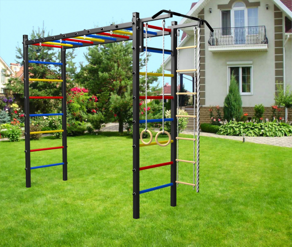 Уличная шведская стенка Sv Sport рукоход У506 (Турник/Канат/кольца/лестница)