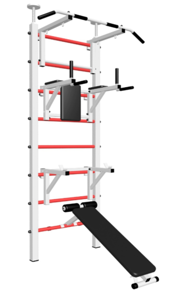 Шведская стенка Sv Sport враспор (Турник стандарт/Брусья/Стойка/Скамья) (258-275 см) арт.707